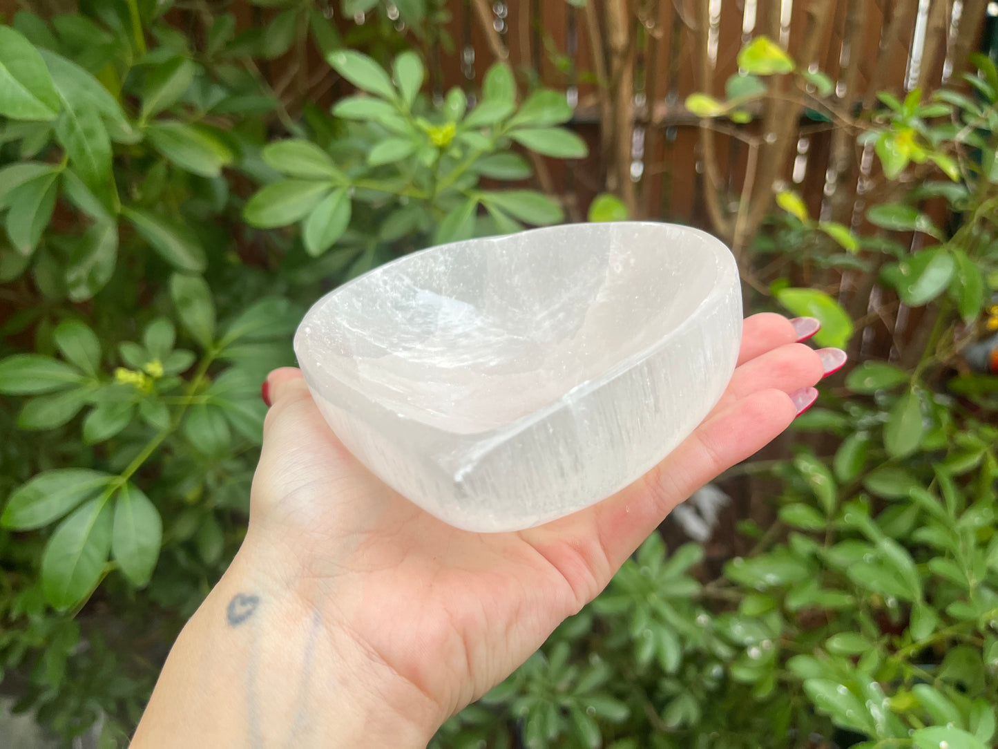 Heart-Shaped Selenite Bowl