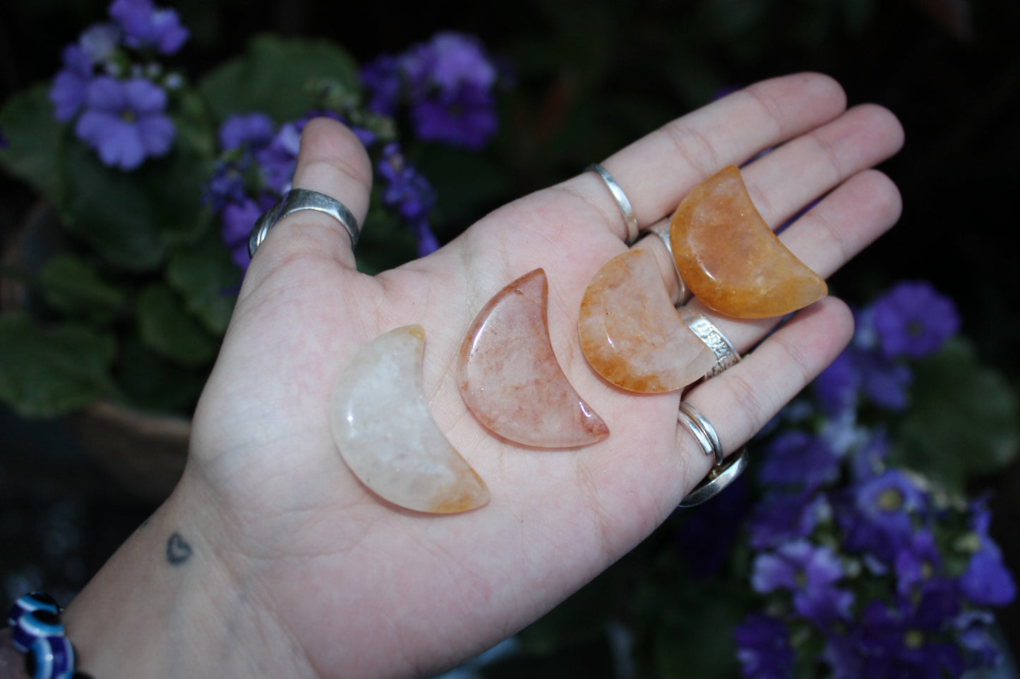 Hematite Quartz Moon