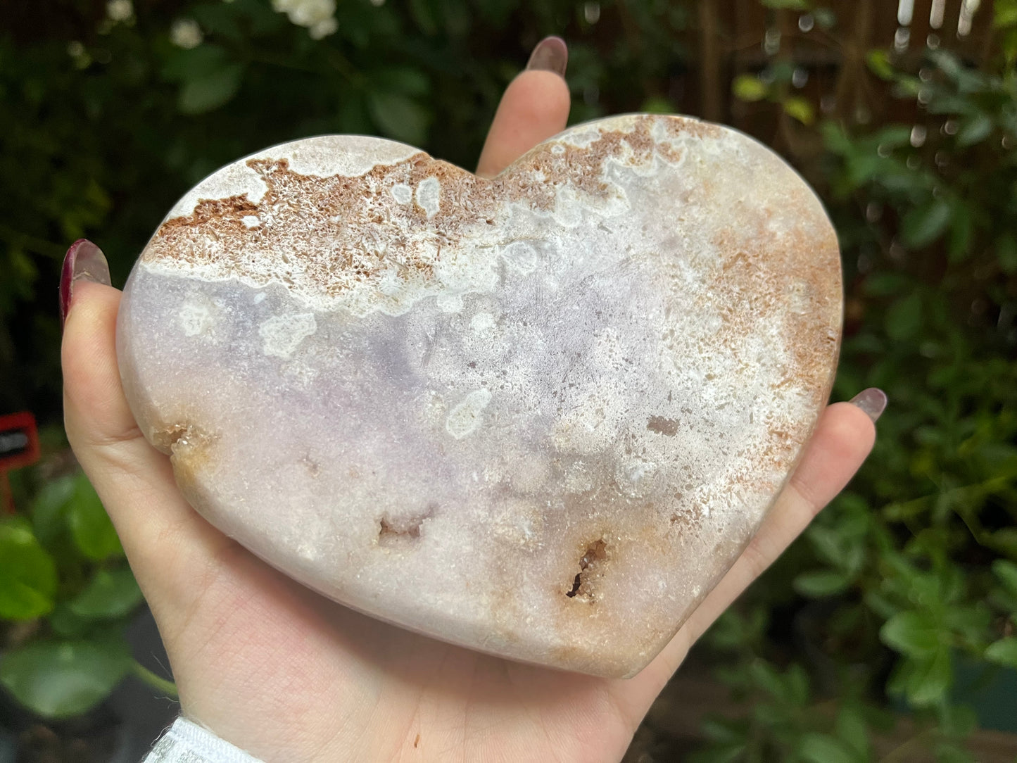 Pink Amethyst Heart Carving