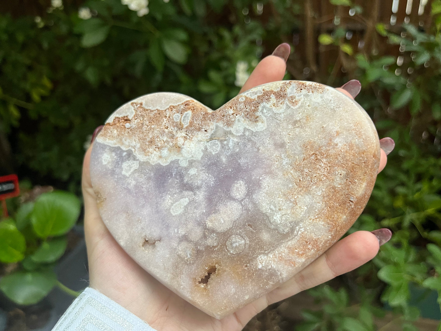 Pink Amethyst Heart Carving