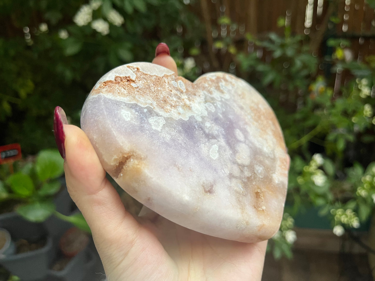 Pink Amethyst Heart Carving