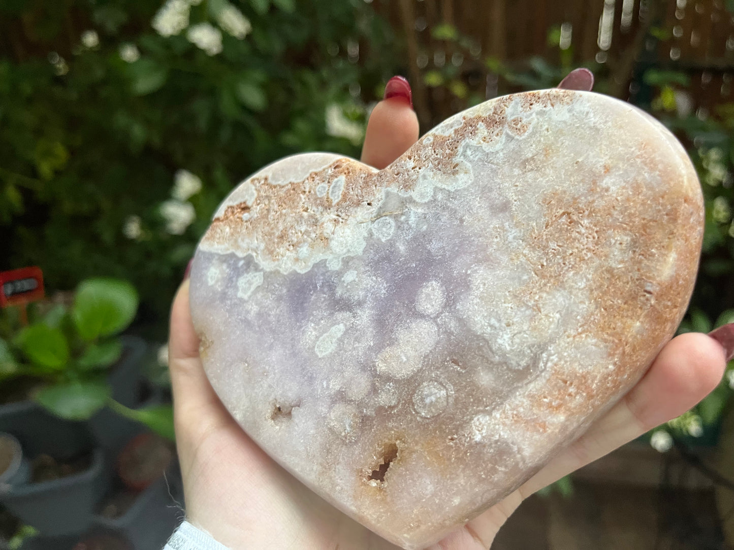 Pink Amethyst Heart Carving