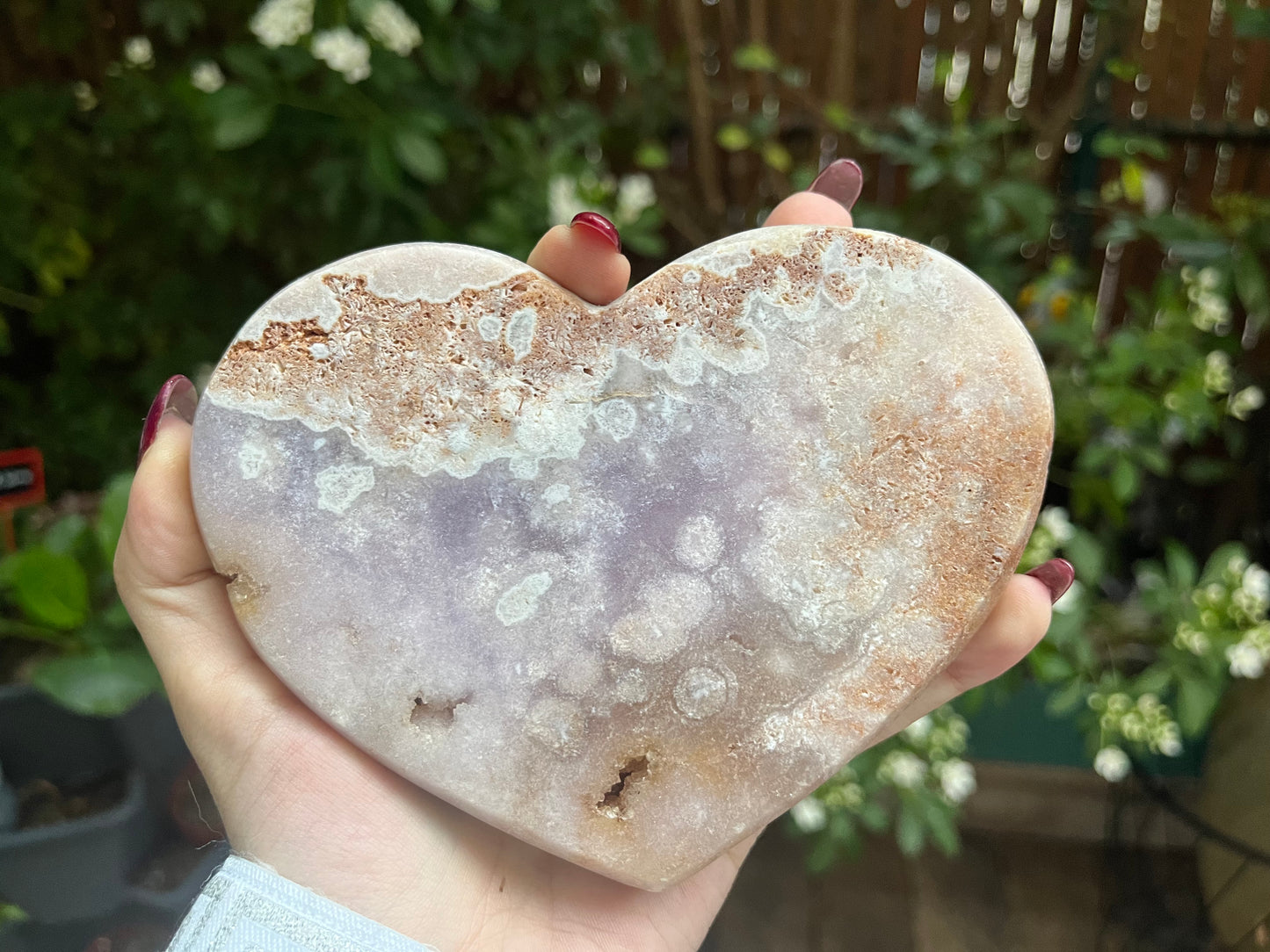 Pink Amethyst Heart Carving