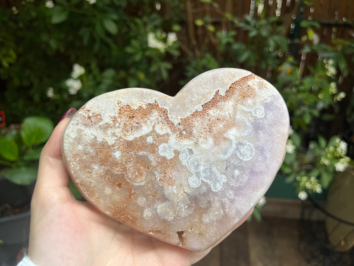 Pink Amethyst Heart Carving