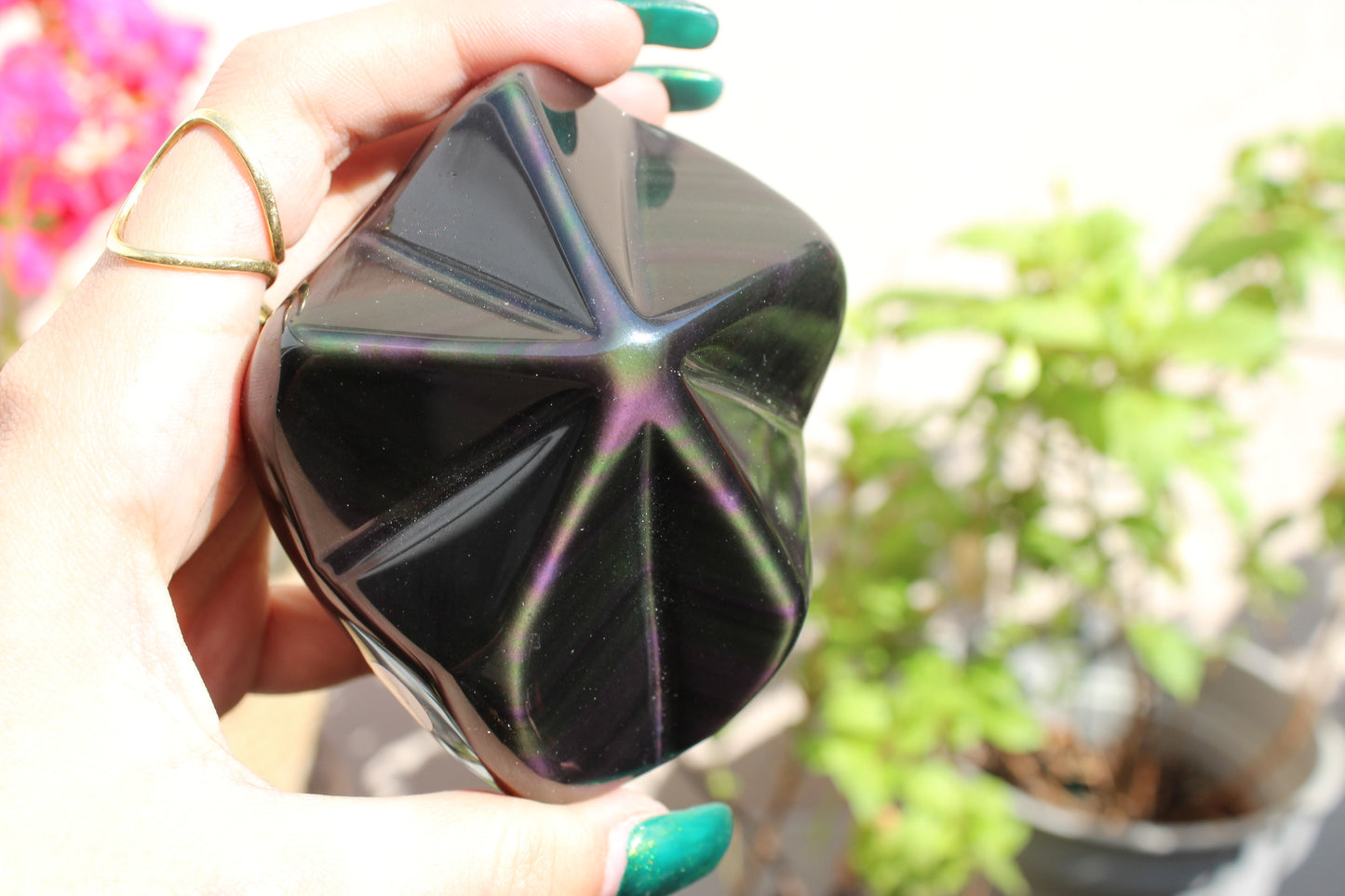 Rainbow Obsidian Star