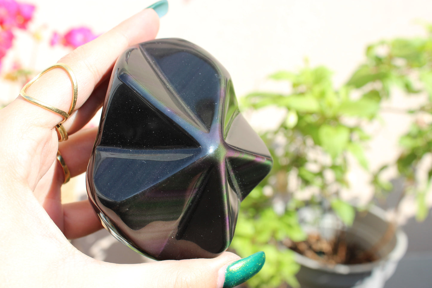 Rainbow Obsidian Star