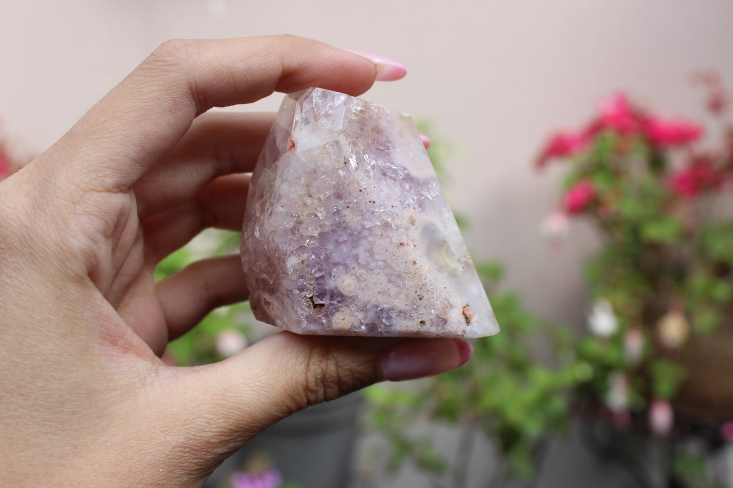 Pink Amethyst Flower Agate Free Form