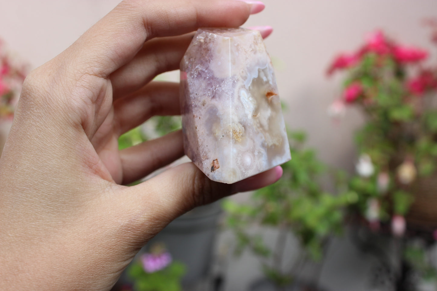 Pink Amethyst Flower Agate Free Form