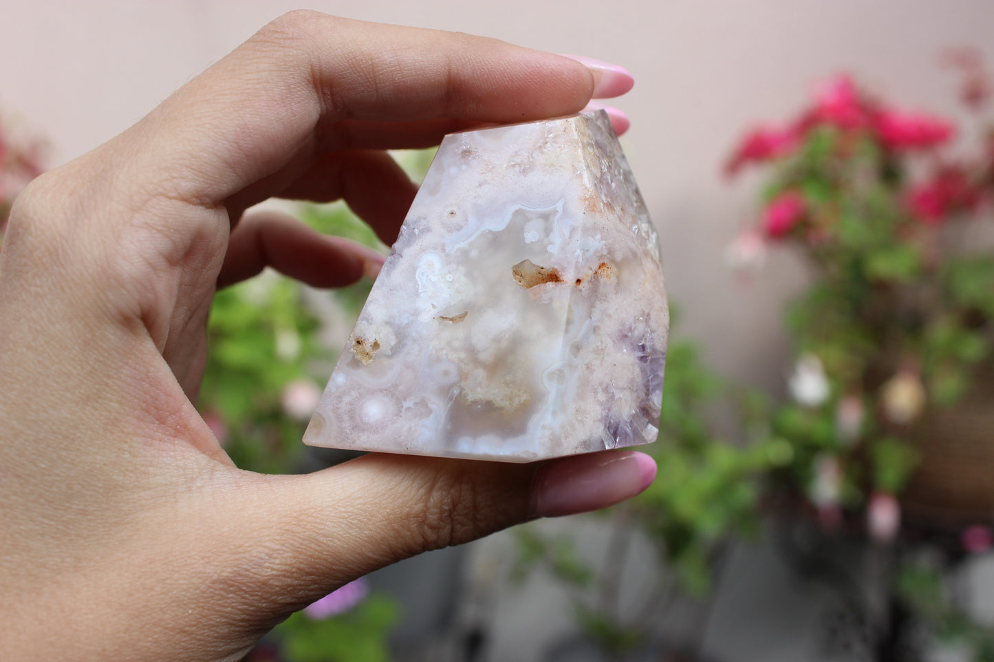 Pink Amethyst Flower Agate Free Form
