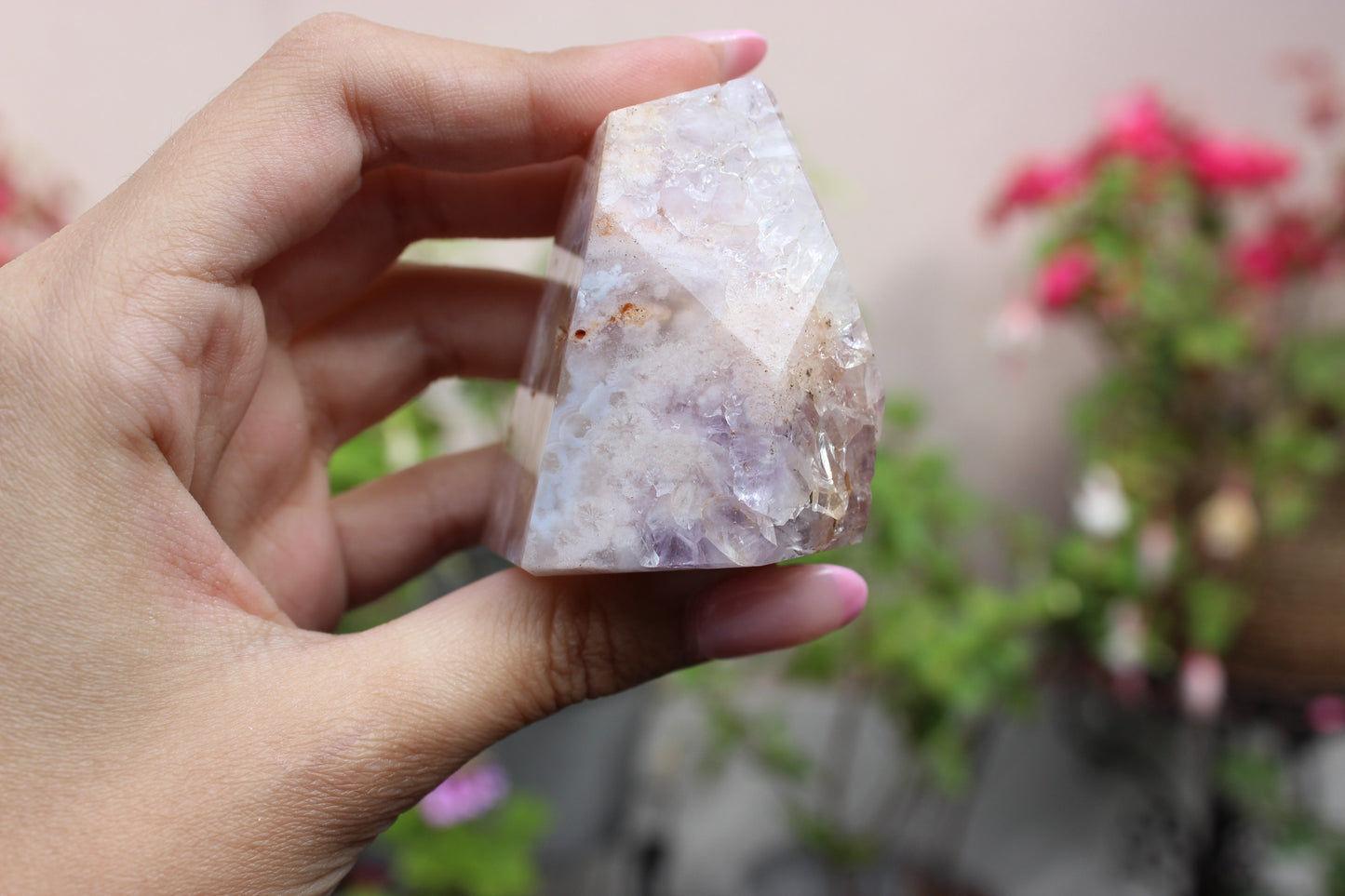 Pink Amethyst Flower Agate Free Form