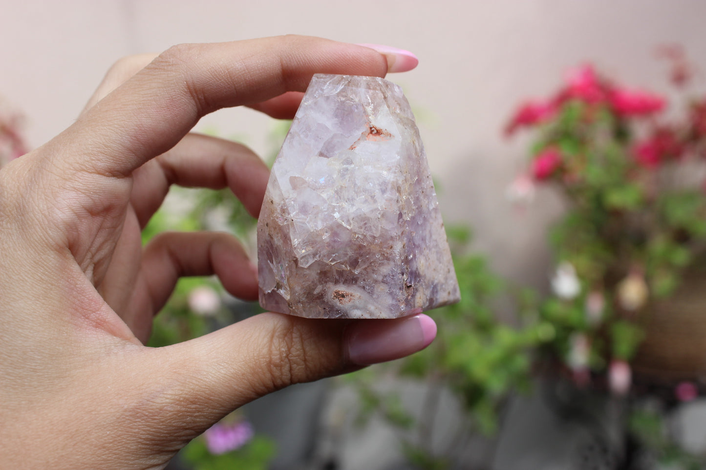 Pink Amethyst Flower Agate Free Form