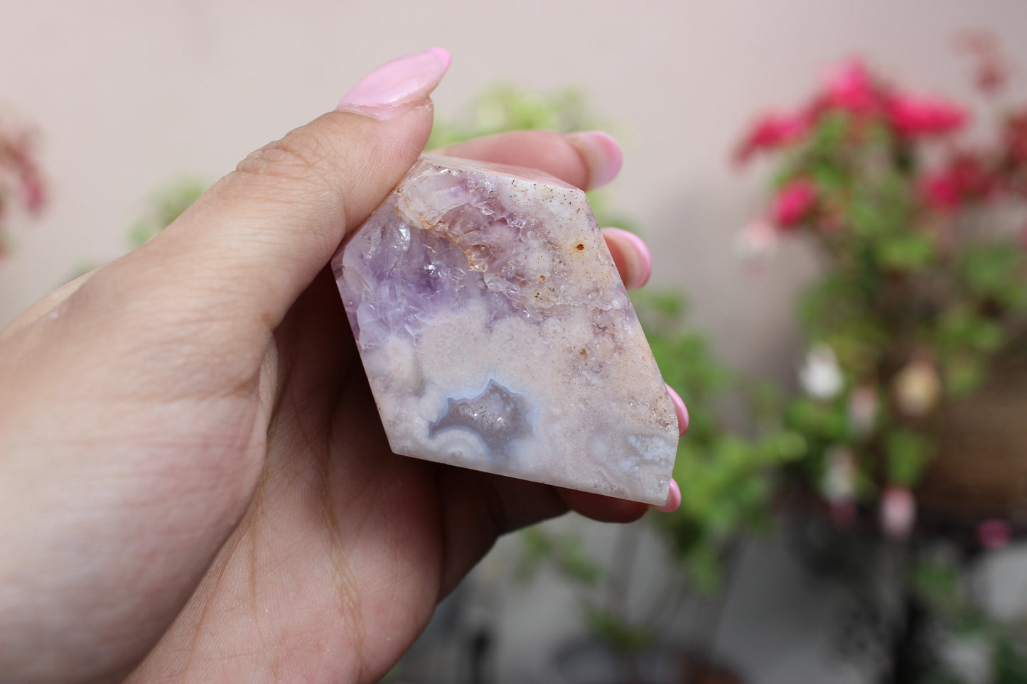 Pink Amethyst Flower Agate Free Form