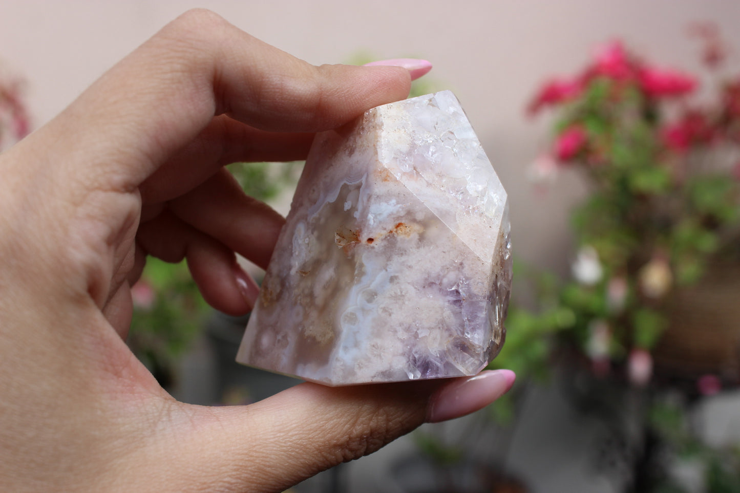 Pink Amethyst Flower Agate Free Form