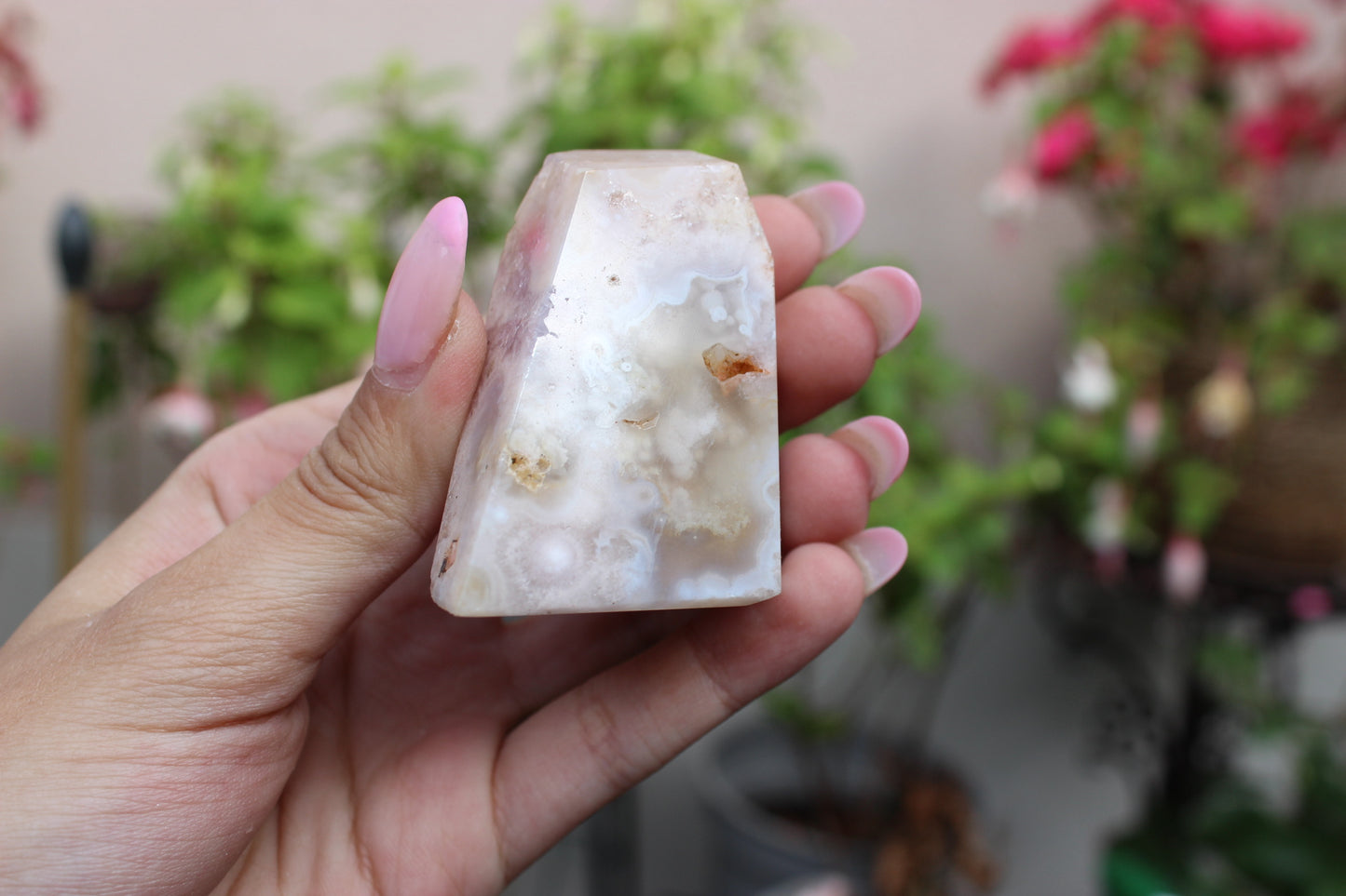 Pink Amethyst Flower Agate Free Form