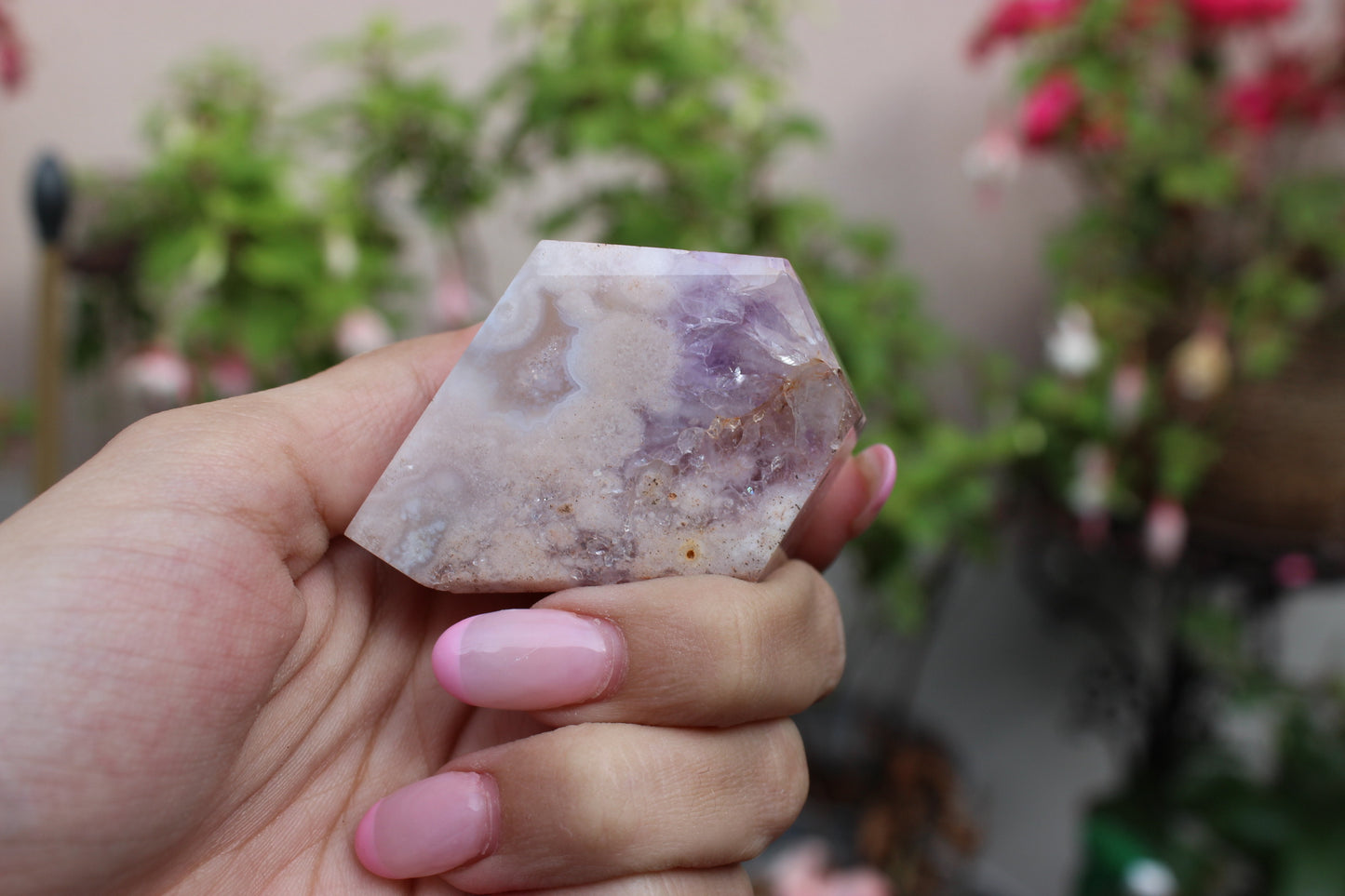 Pink Amethyst Flower Agate Free Form