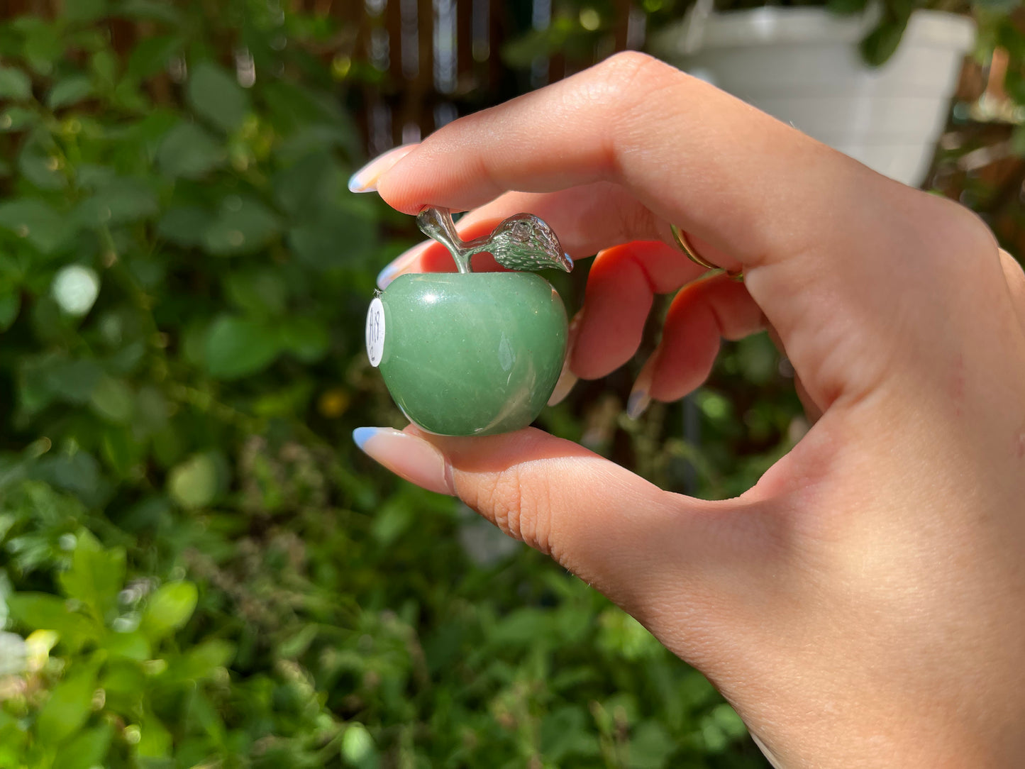 Green Aventurine Apple Carving