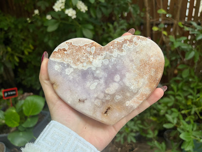 Pink Amethyst Heart Carving