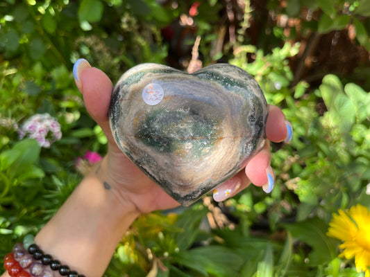 Ocean Jasper Heart Carving
