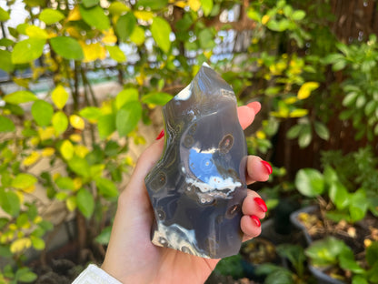 Orca Agate Flame Carving